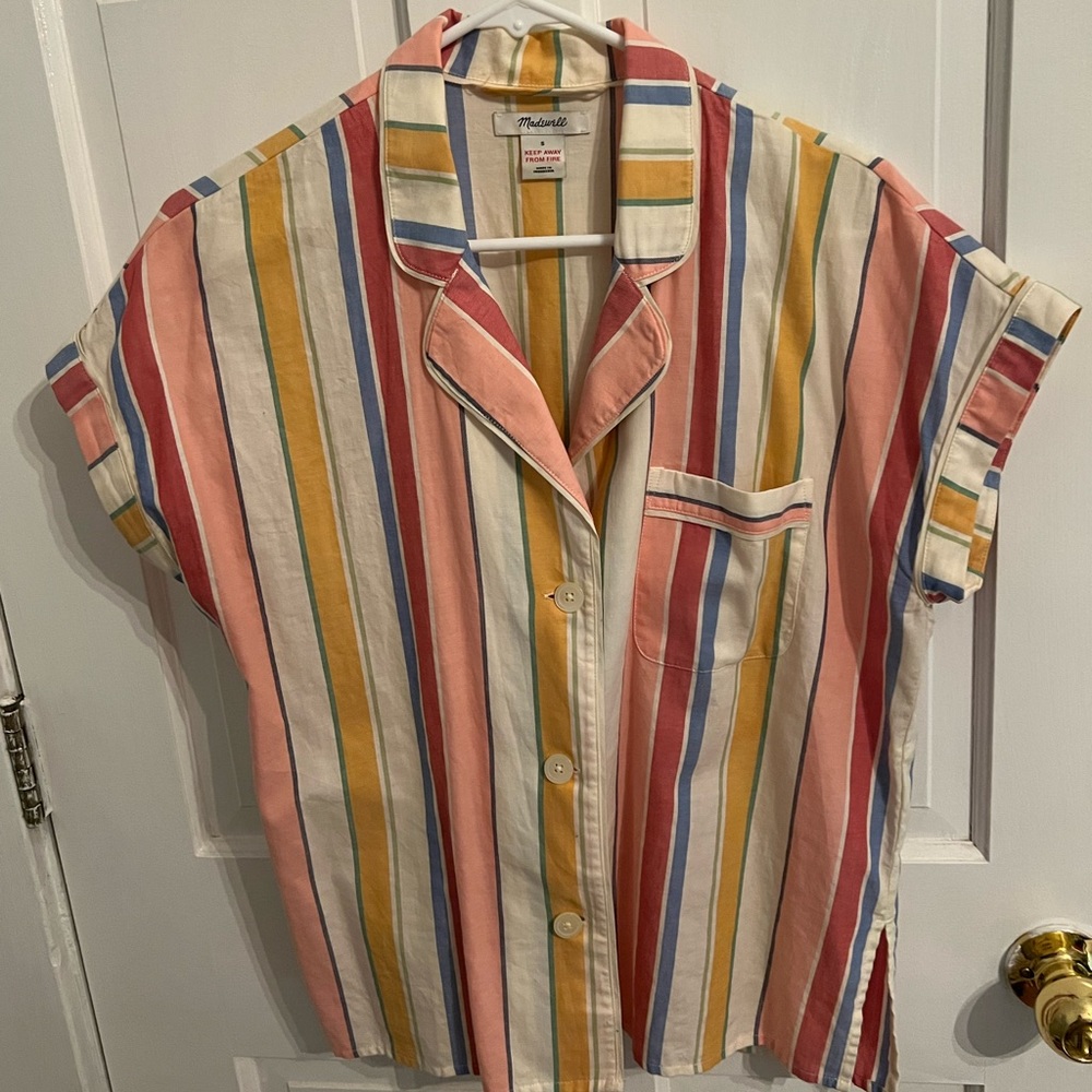 Madewell Short Sleeve Striped Button Up